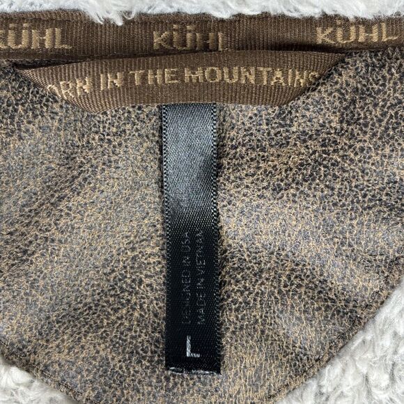 Kuhl Flight Jacket Womens Large Sherpa Fleece Zip Off Hood Thumbholes Pockets - Picture 8 of 14